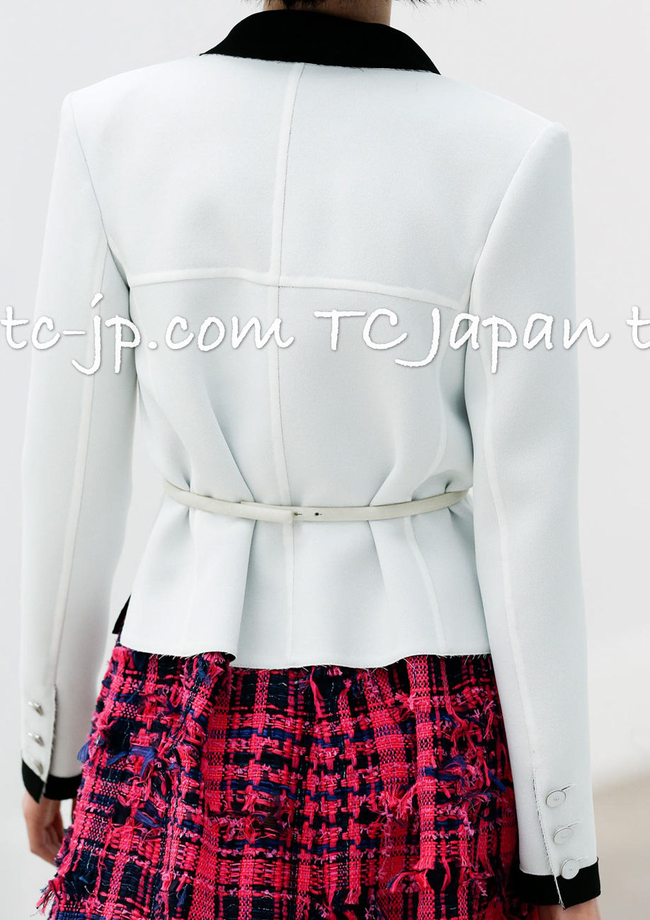 CHANEL 14S Off White Black Jacket 34 36 シャネル オフホワイト ブラック ジャケット 即発
