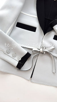 CHANEL 14S Off White Black Jacket 34 36 シャネル オフホワイト ブラック ジャケット 即発