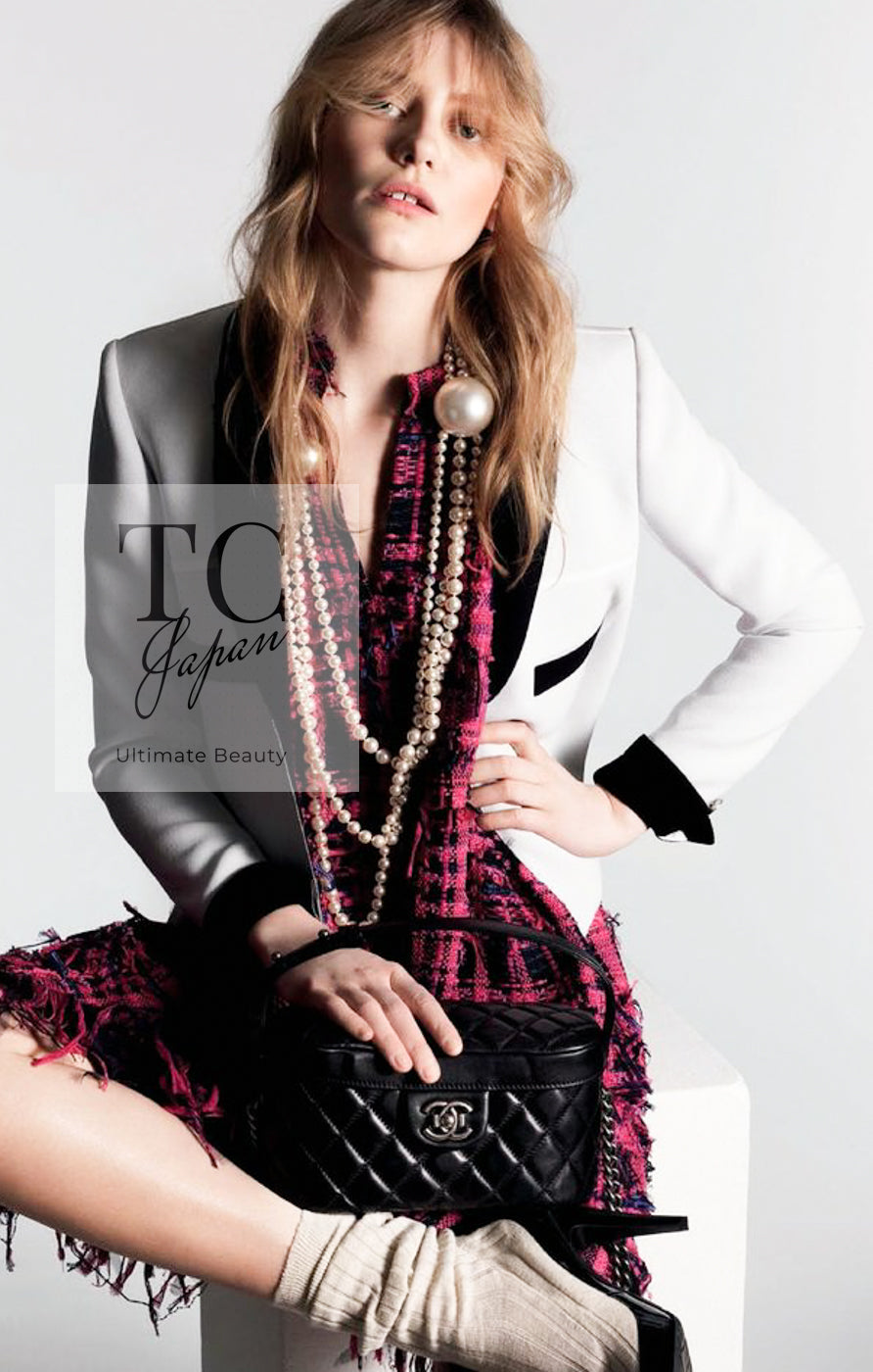 CHANEL 14S Off White Black Jacket 34 36 シャネル オフホワイト ブラック ジャケット 即発