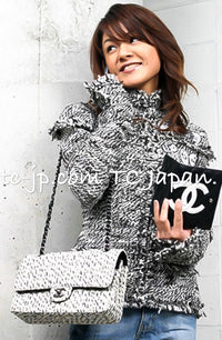 CHANEL 04A Black Choco Le Makeup de Tweed Jacket 34 36 シャネル ブラック チョコ メイクアップ ワッペン ウール ツイード ジャケット 即発