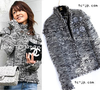 CHANEL 04A Black Choco Le Makeup de Tweed Jacket 34 36 シャネル ブラック チョコ メイクアップ ワッペン ウール ツイード ジャケット 即発