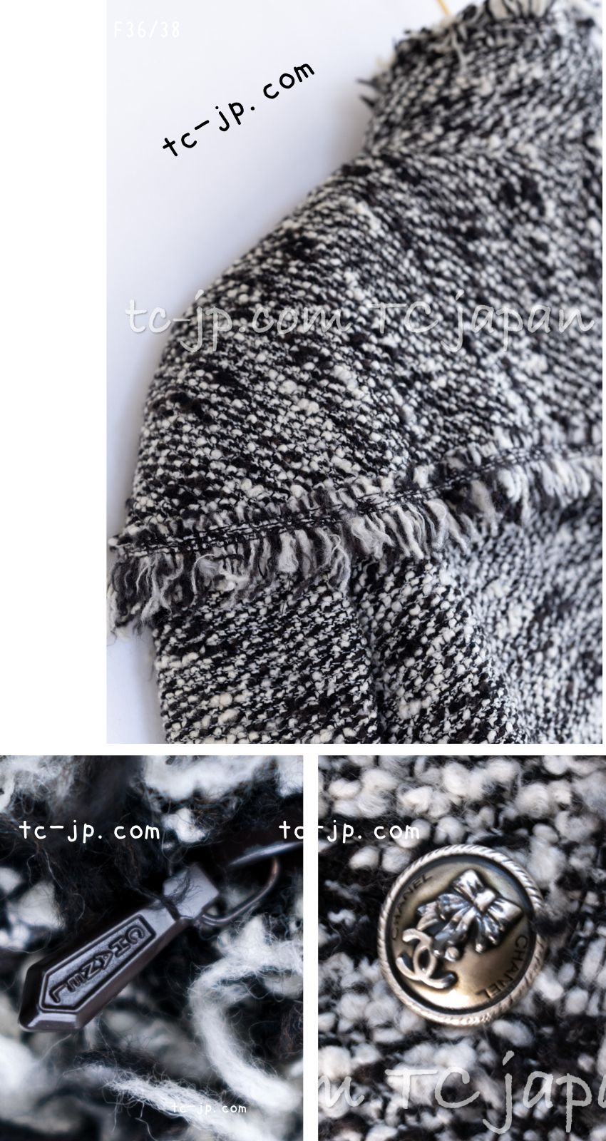 CHANEL 04A Black Choco Le Makeup de Tweed Jacket 34 36 シャネル ブラック チョコ メイクアップ ワッペン ウール ツイード ジャケット 即発