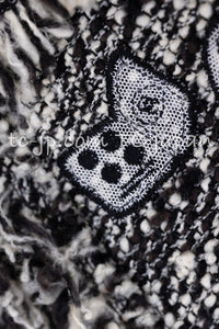 CHANEL 04A Black Choco Le Makeup de Tweed Jacket 34 36 シャネル ブラック チョコ メイクアップ ワッペン ウール ツイード ジャケット 即発