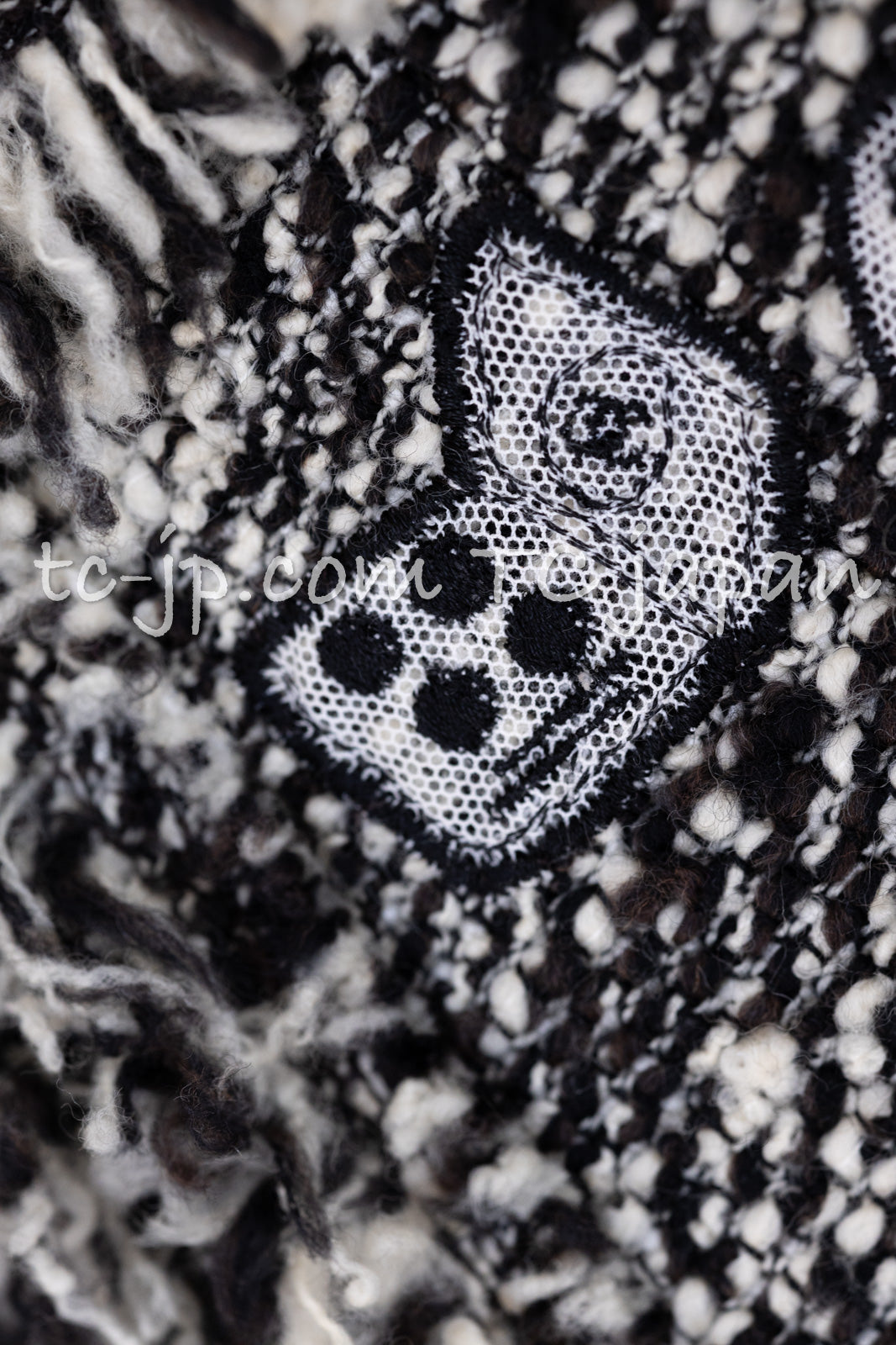 CHANEL 04A Black Choco Le Makeup de Tweed Jacket 34 36 シャネル ブラック チョコ メイクアップ ワッペン ウール ツイード ジャケット 即発