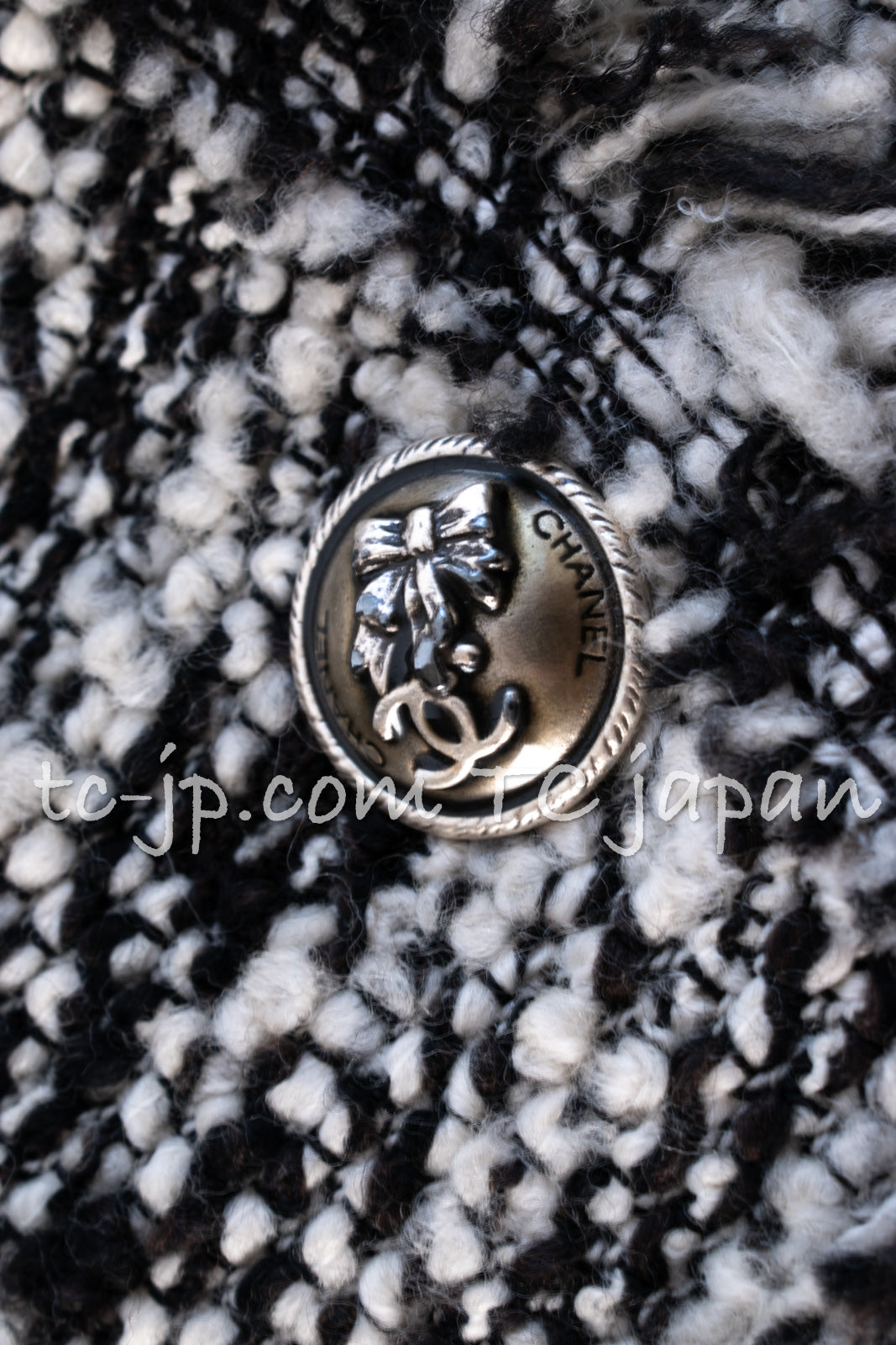 CHANEL 04A Black Choco Le Makeup de Tweed Jacket 34 36 シャネル ブラック チョコ メイクアップ ワッペン ウール ツイード ジャケット 即発