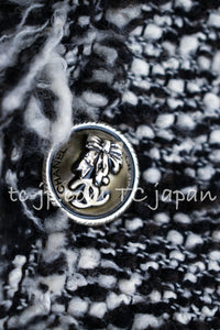 CHANEL 04A Black Choco Le Makeup de Tweed Jacket 34 36 シャネル ブラック チョコ メイクアップ ワッペン ウール ツイード ジャケット 即発