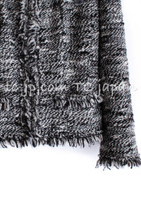 CHANEL 04A Black Choco Le Makeup de Tweed Jacket 34 36 シャネル ブラック チョコ メイクアップ ワッペン ウール ツイード ジャケット 即発