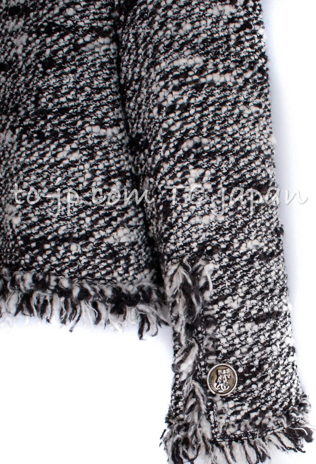 CHANEL 04A Black Choco Le Makeup de Tweed Jacket 34 36 シャネル ブラック チョコ メイクアップ ワッペン ウール ツイード ジャケット 即発