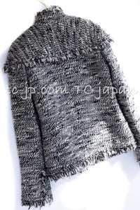 CHANEL 04A Black Choco Le Makeup de Tweed Jacket 34 36 シャネル ブラック チョコ メイクアップ ワッペン ウール ツイード ジャケット 即発