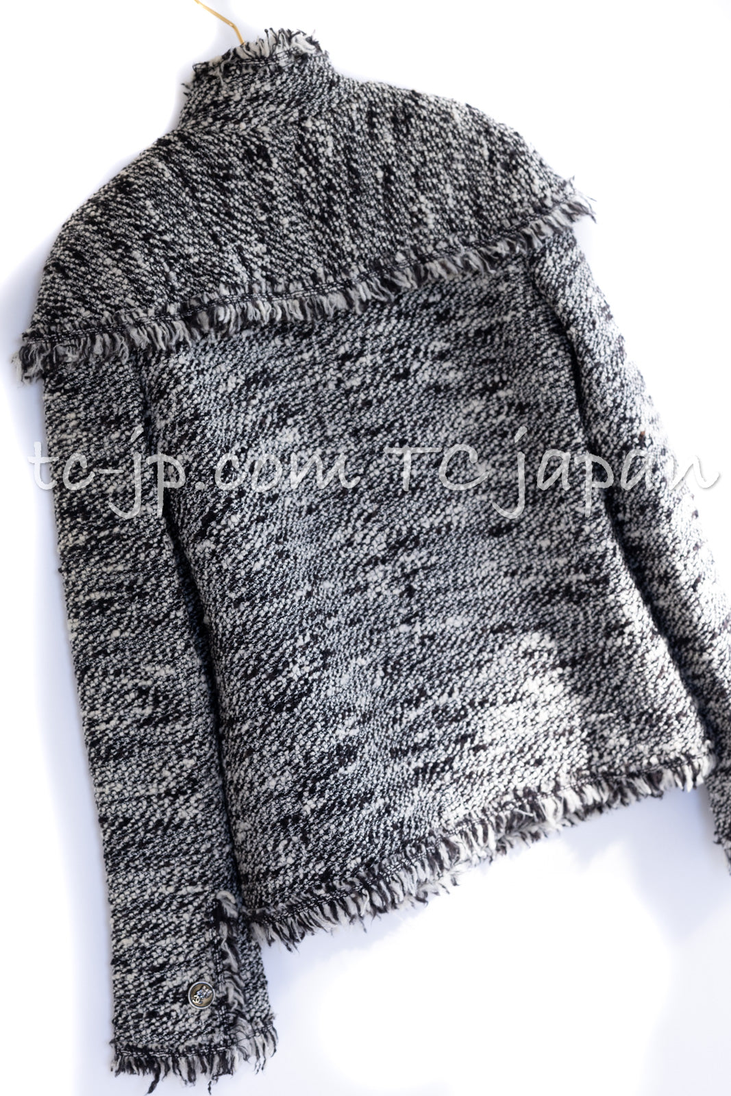 CHANEL 04A Black Choco Le Makeup de Tweed Jacket 34 36 シャネル ブラック チョコ メイクアップ ワッペン ウール ツイード ジャケット 即発