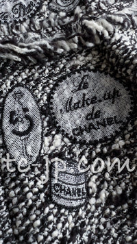 CHANEL 04A Black Choco Le Makeup de Tweed Jacket 34 36 シャネル ブラック チョコ メイクアップ ワッペン ウール ツイード ジャケット 即発