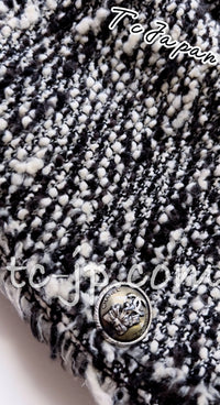 CHANEL 04A Black Choco Le Makeup de Tweed Jacket 34 36 シャネル ブラック チョコ メイクアップ ワッペン ウール ツイード ジャケット 即発