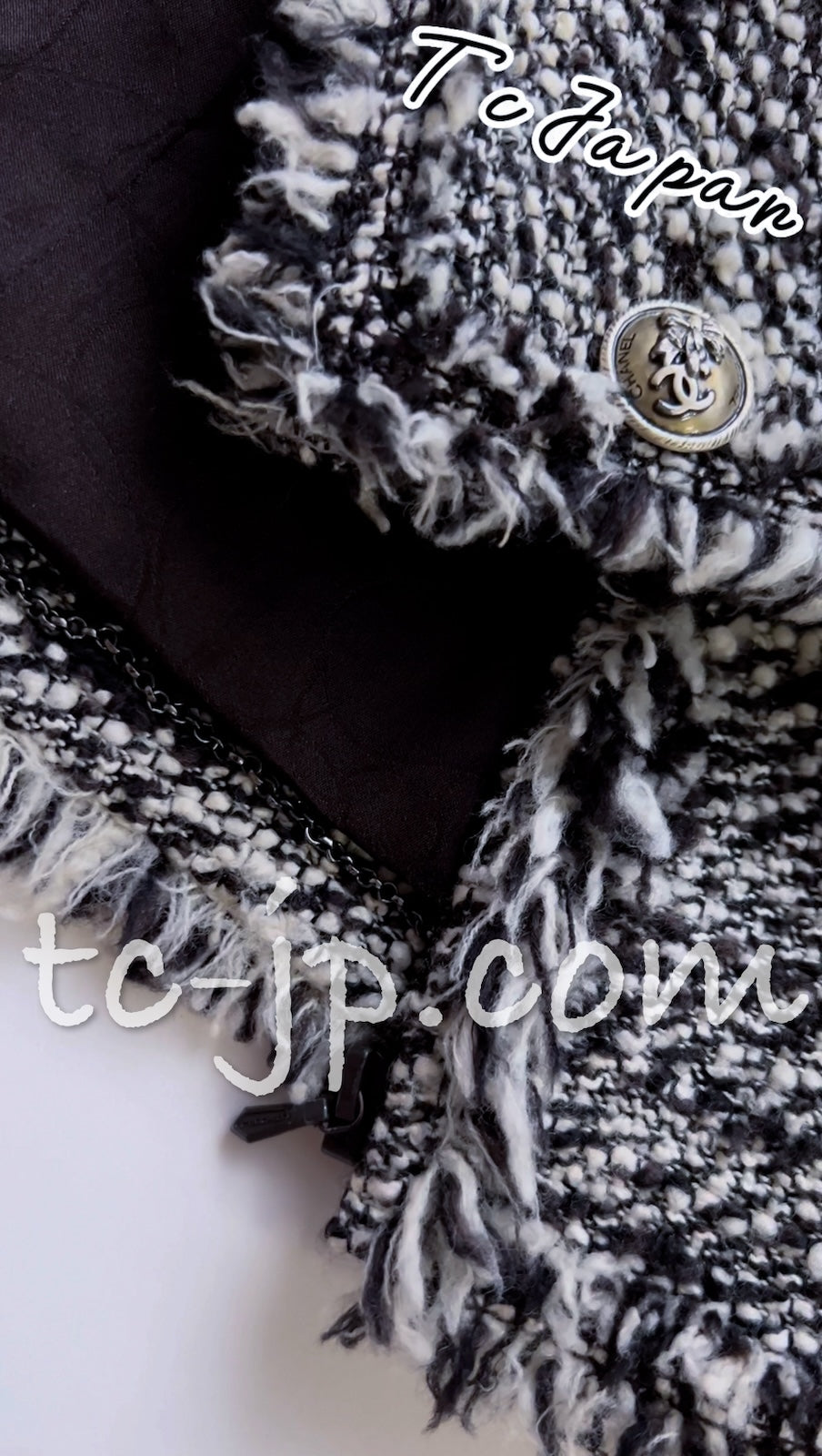 CHANEL 04A Black Choco Le Makeup de Tweed Jacket 34 36 シャネル ブラック チョコ メイクアップ ワッペン ウール ツイード ジャケット 即発