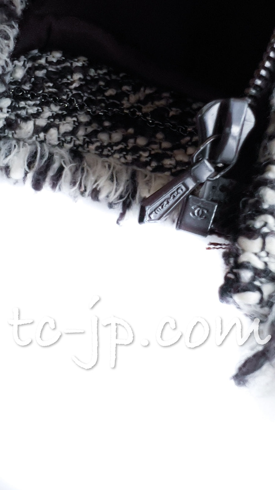 CHANEL 04A Black Choco Le Makeup de Tweed Jacket 34 36 シャネル ブラック チョコ メイクアップ ワッペン ウール ツイード ジャケット 即発