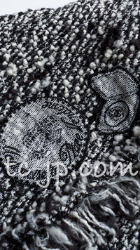 CHANEL 04A Black Choco Le Makeup de Tweed Jacket 34 36 シャネル ブラック チョコ メイクアップ ワッペン ウール ツイード ジャケット 即発