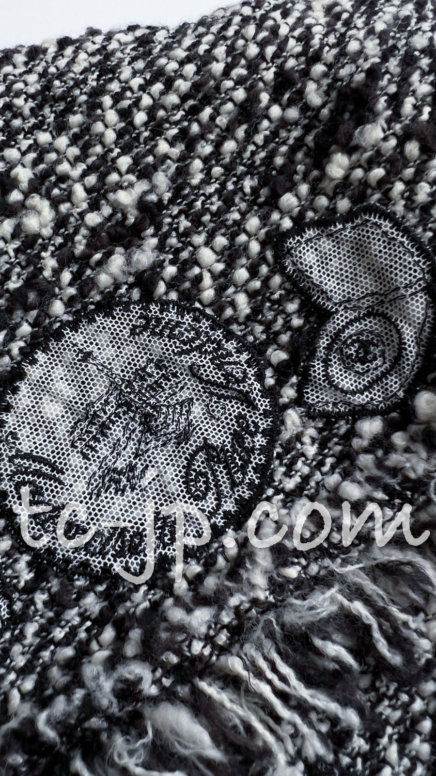 CHANEL 04A Black Choco Le Makeup de Tweed Jacket 34 36 シャネル ブラック チョコ メイクアップ ワッペン ウール ツイード ジャケット 即発