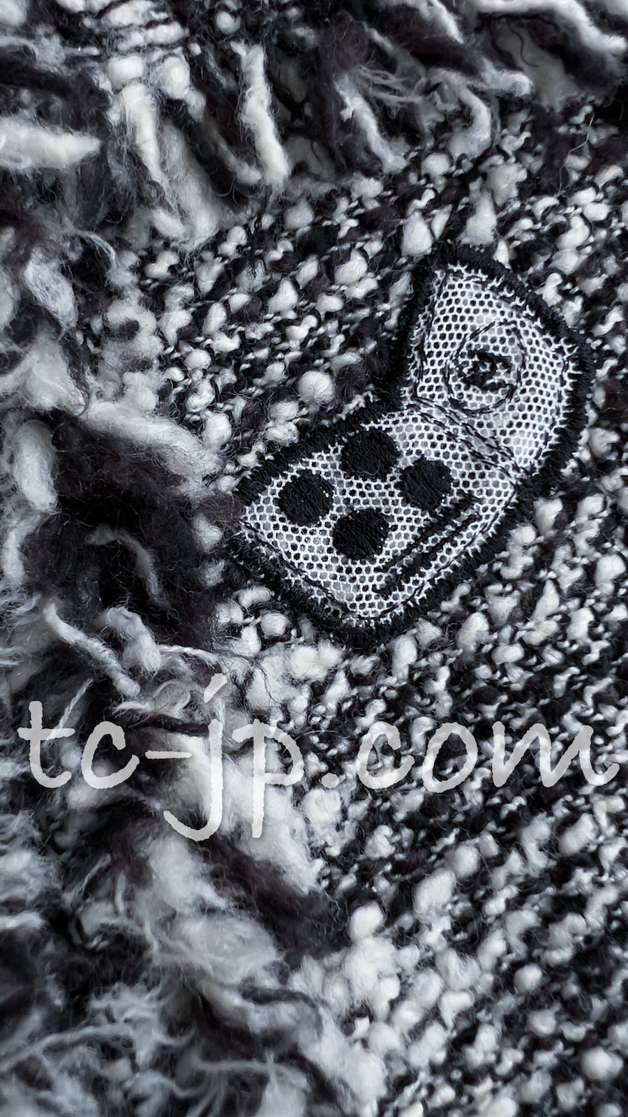 CHANEL 04A Black Choco Le Makeup de Tweed Jacket 34 36 シャネル ブラック チョコ メイクアップ ワッペン ウール ツイード ジャケット 即発