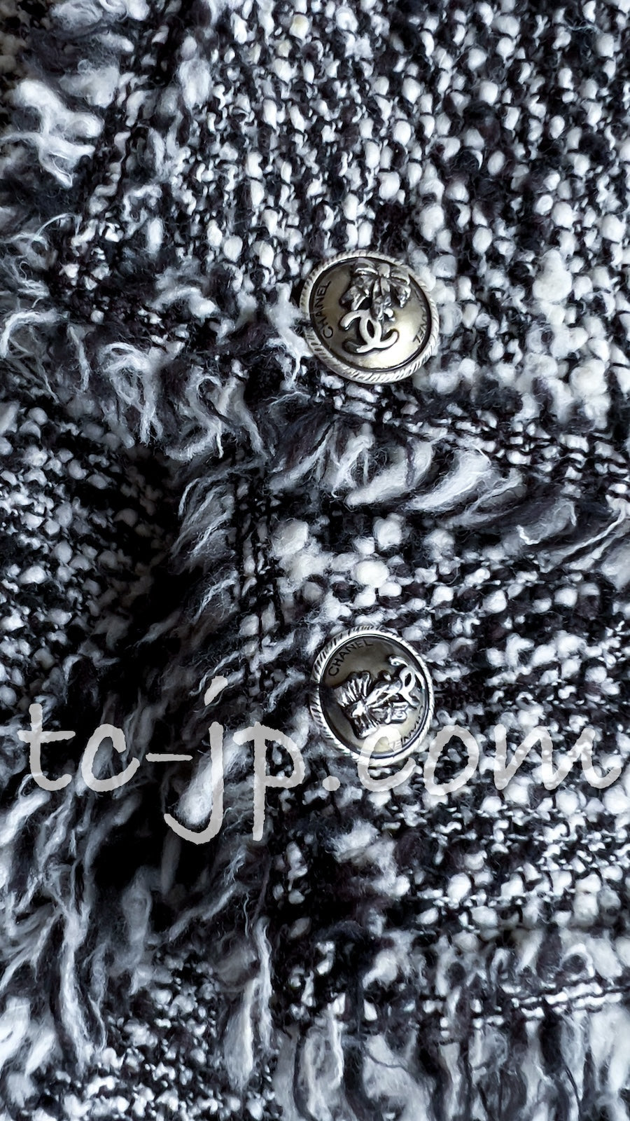 CHANEL 04A Black Choco Le Makeup de Tweed Jacket 34 36 シャネル ブラック チョコ メイクアップ ワッペン ウール ツイード ジャケット 即発