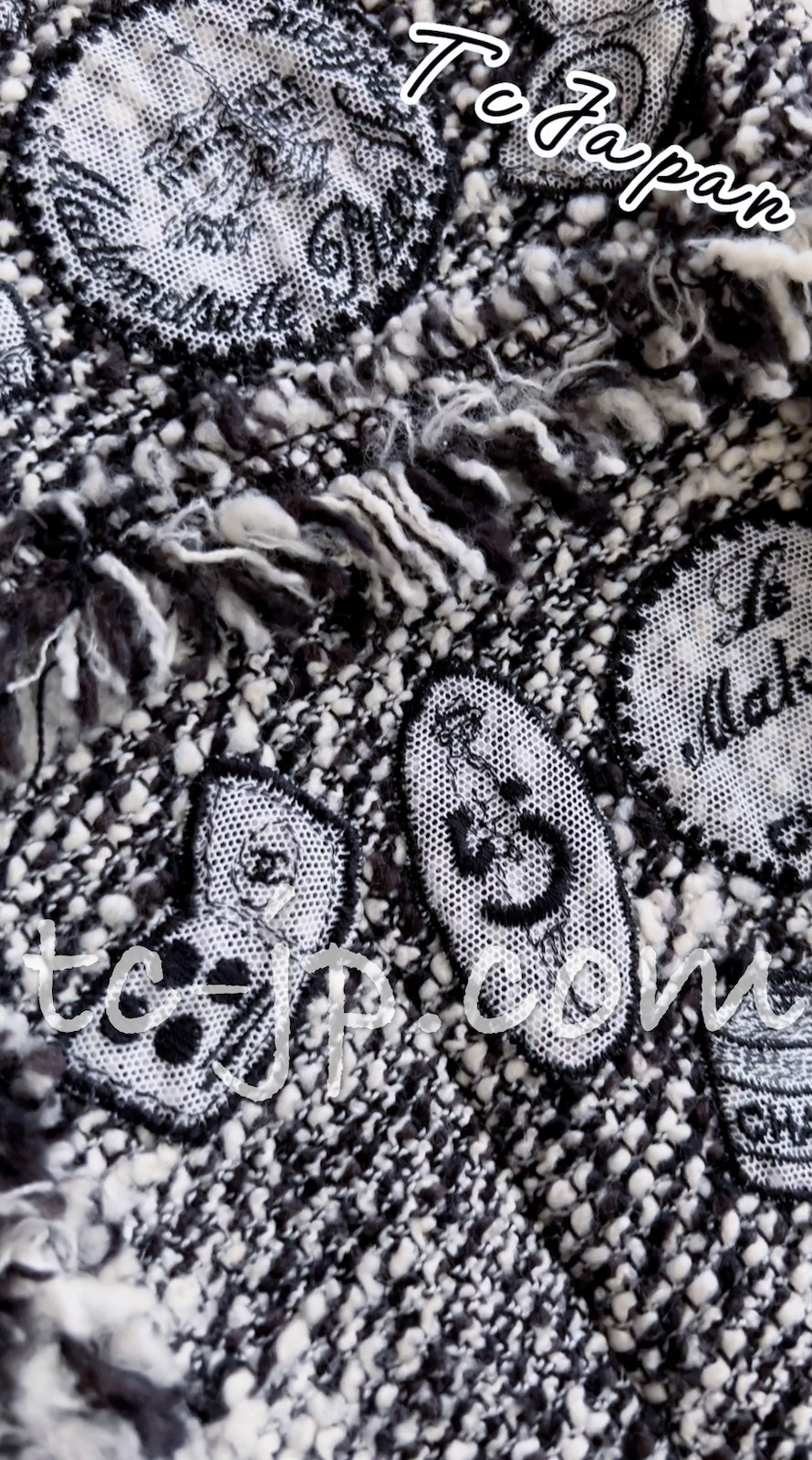 CHANEL 04A Black Choco Le Makeup de Tweed Jacket 34 36 シャネル ブラック チョコ メイクアップ ワッペン ウール ツイード ジャケット 即発