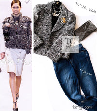 CHANEL 04A Black Choco Wool Tweed Jacket 38 シャネル ブラック チョコ ウール ツイード ジャケット 即発