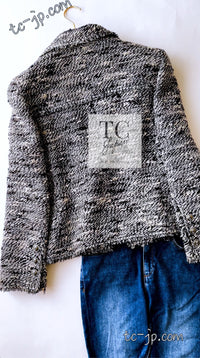 CHANEL 04A Black Choco Wool Tweed Jacket 38 シャネル ブラック チョコ ウール ツイード ジャケット 即発