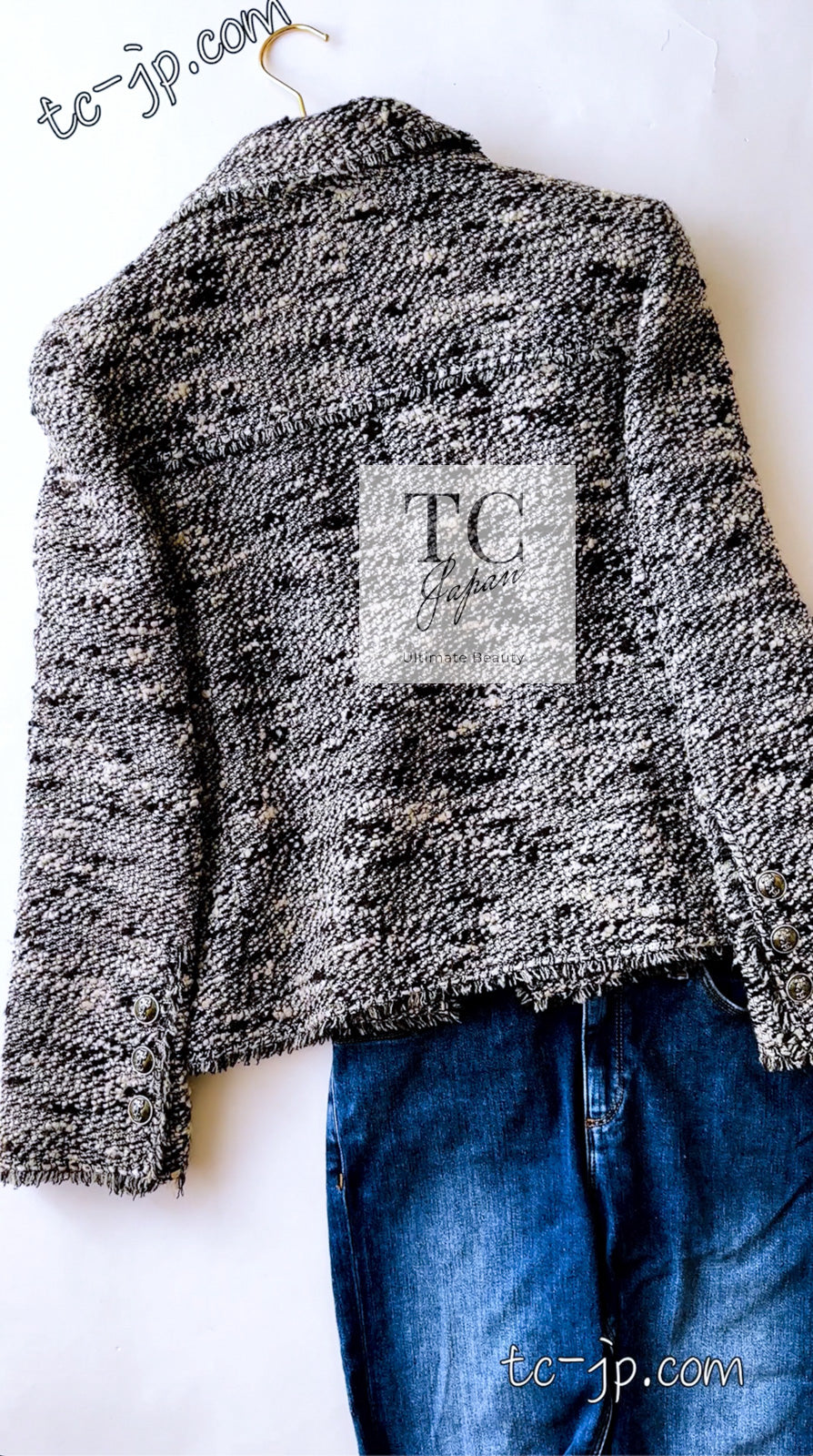 CHANEL 04A Black Choco Wool Tweed Jacket 38 シャネル ブラック チョコ ウール ツイード ジャケット 即発