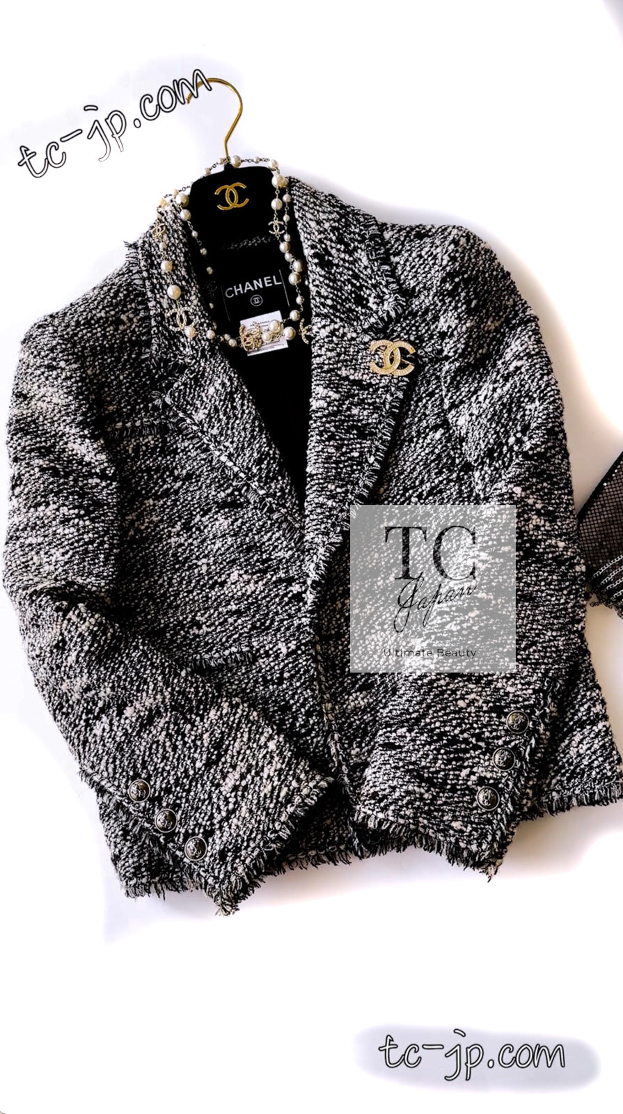 CHANEL 04A Black Choco Wool Tweed Jacket 38 シャネル ブラック チョコ ウール ツイード ジャケット 即発