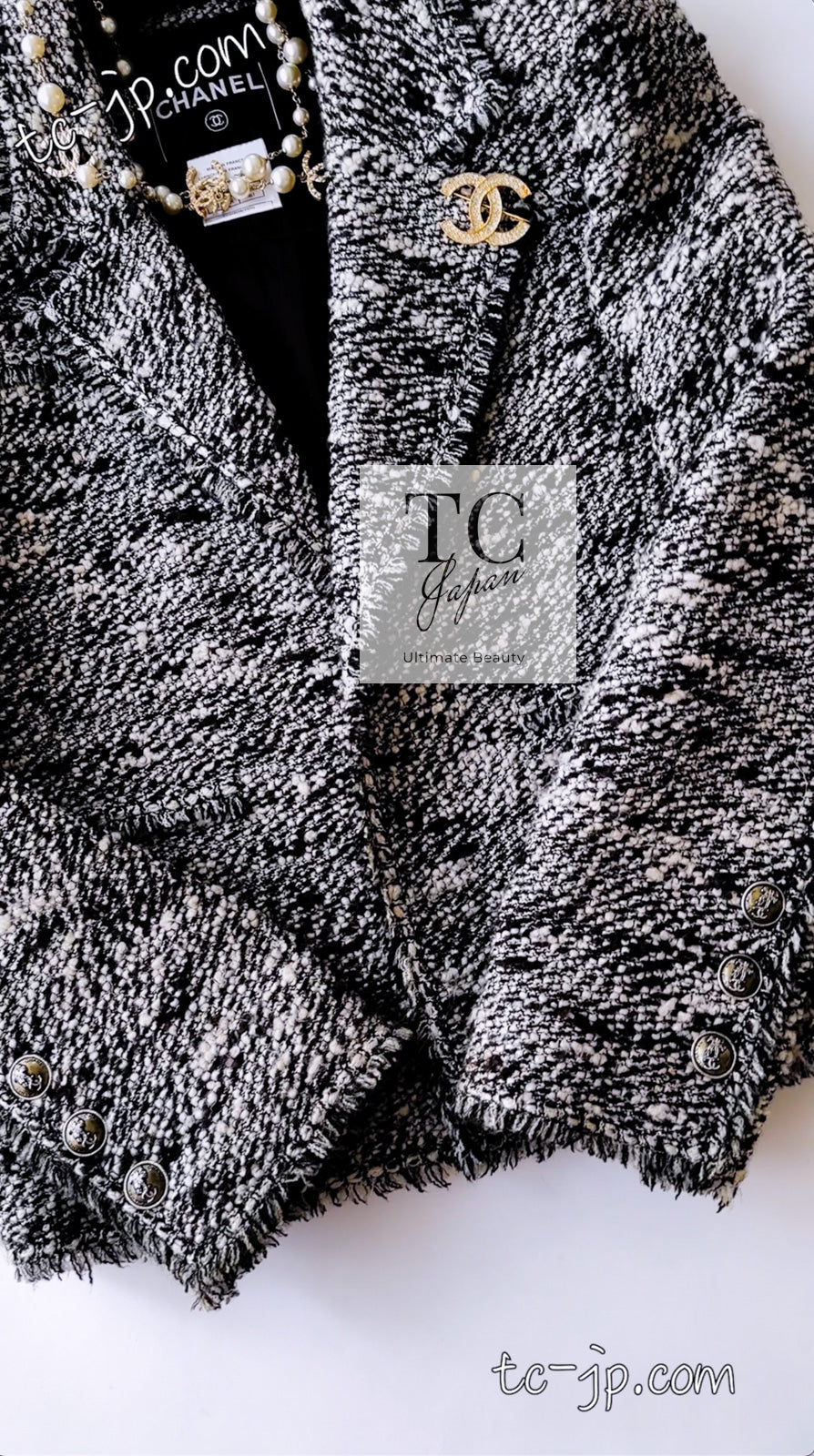 CHANEL 04A Black Choco Wool Tweed Jacket 38 シャネル ブラック チョコ ウール ツイード ジャケット 即発