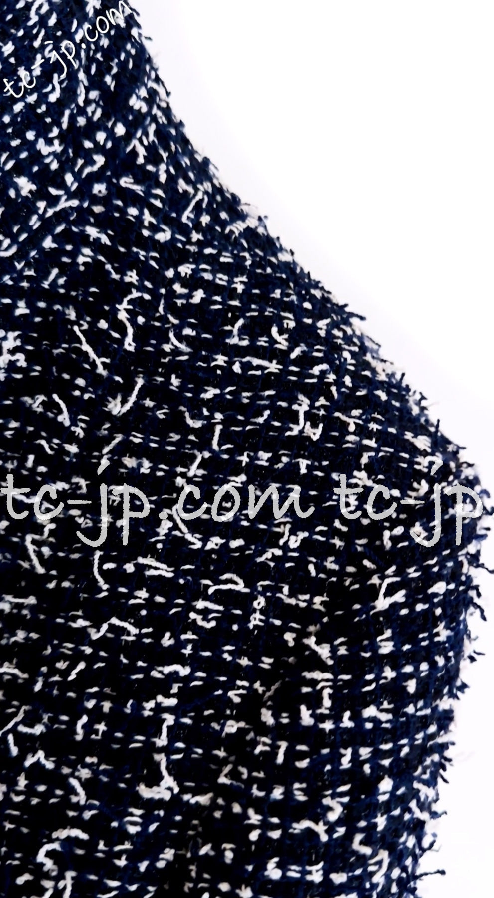 CHANEL 15S Navy Blue Stand Collar Zipper Tweed Jacket 38 40 シャネル ネイビー ブルー スタンド襟 ジッパー ツイード ジャケット 即発