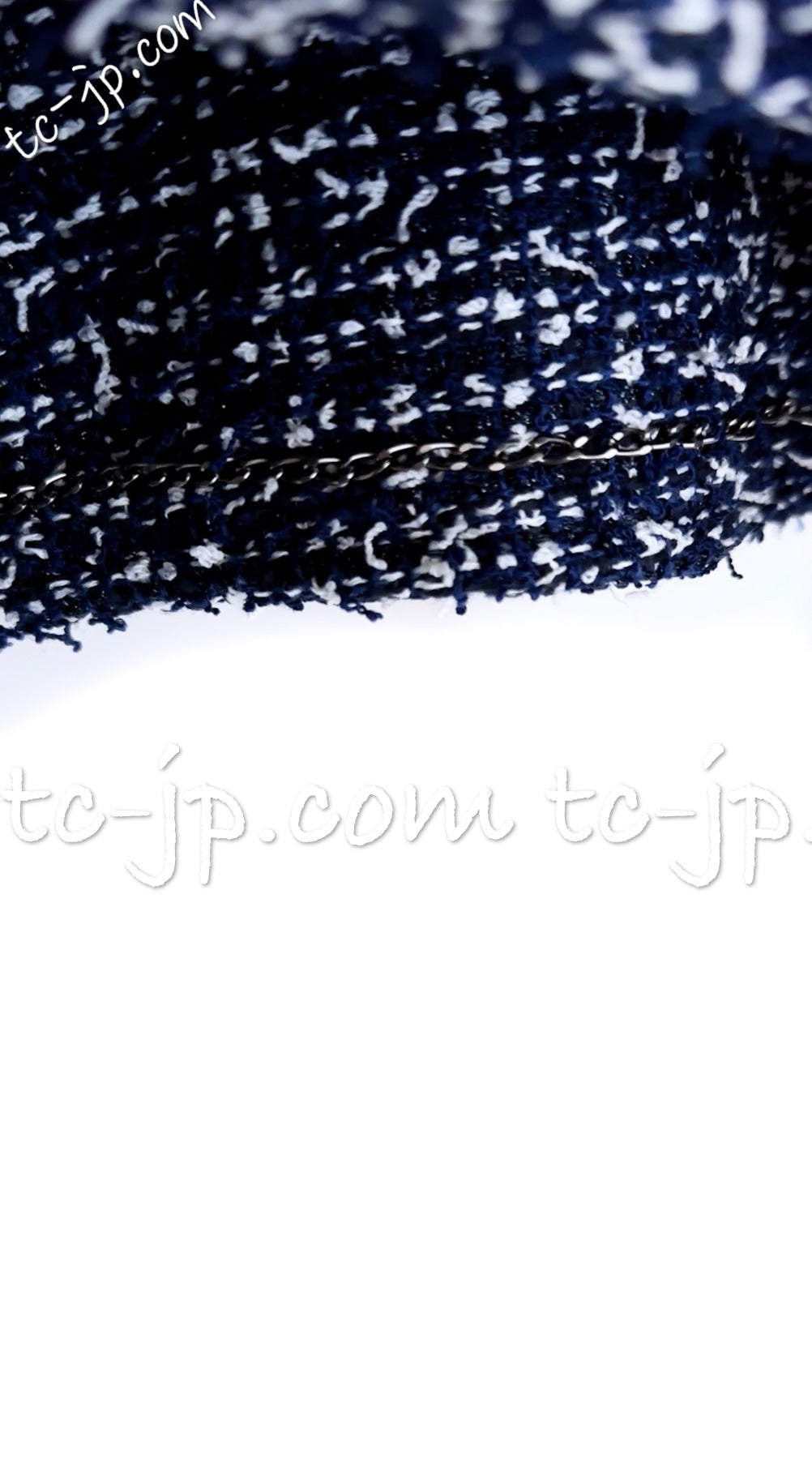 CHANEL 15S Navy Blue Stand Collar Zipper Tweed Jacket 38 40 シャネル ネイビー ブルー スタンド襟 ジッパー ツイード ジャケット 即発