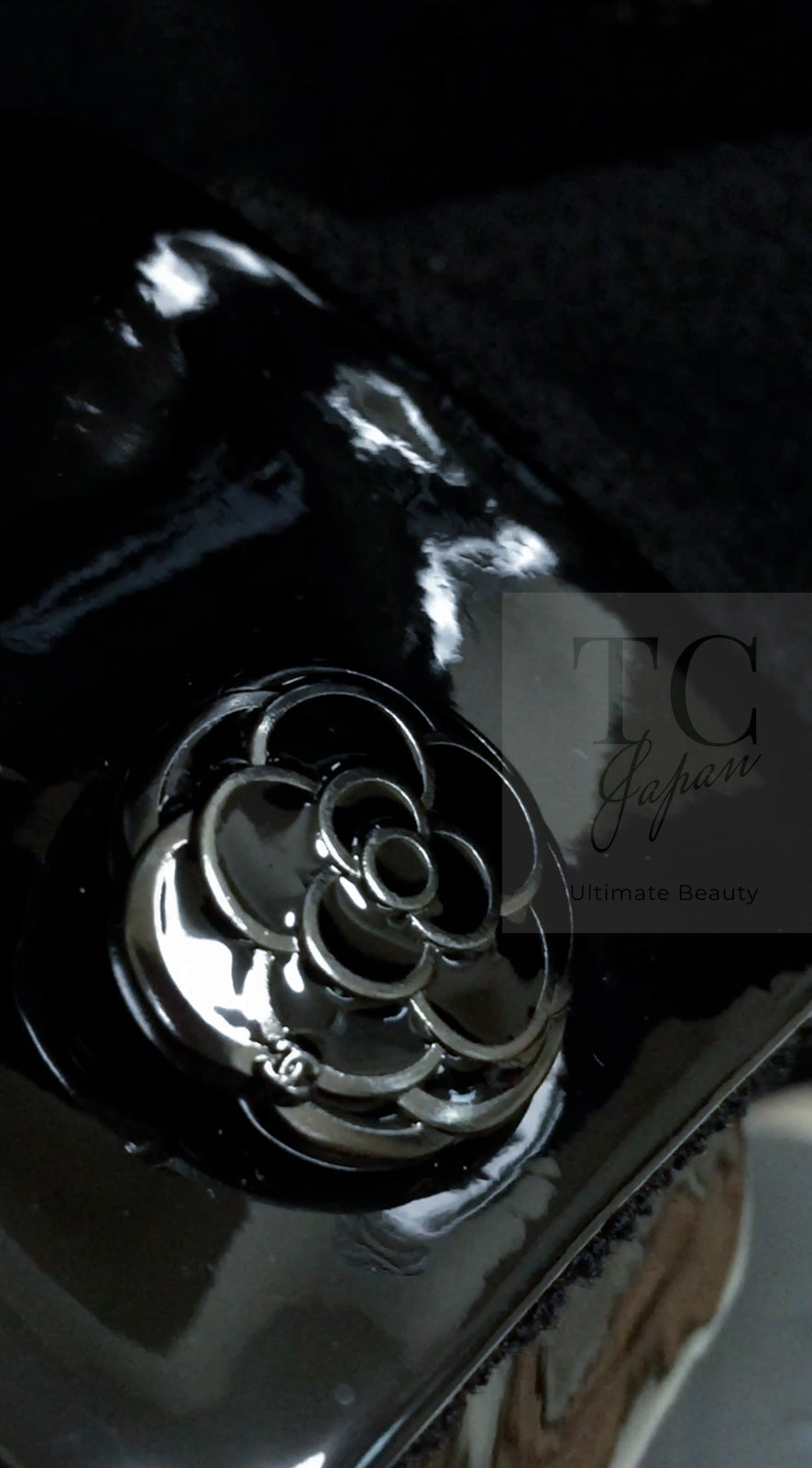 CHANEL 15A Black Wool Patent Leather Collar Jacket 36 38 シャネル ブラック ウール パテント レザー 襟 女優 パク シネ着 ジャケット 即発