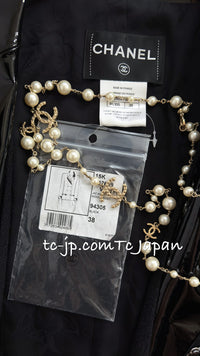 CHANEL 15A Black Wool Patent Leather Collar Jacket 36 38 シャネル ブラック ウール パテント レザー 襟 女優 パク シネ着 ジャケット 即発