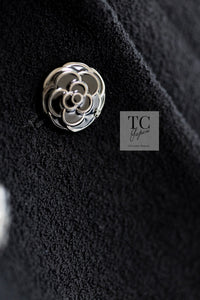 CHANEL 15A Black Wool Patent Leather Collar Jacket 36 38 シャネル ブラック ウール パテント レザー 襟 女優 パク シネ着 ジャケット 即発