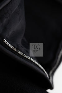 CHANEL 15B Black Wool Piping Collarless Jacket 34 36 38 シャネル ブラック ウール パイピング ノーカラー ジャケット 即発
