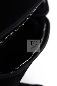 CHANEL 15B Black Wool Piping Collarless Jacket 34 36 38 シャネル ブラック ウール パイピング ノーカラー ジャケット 即発