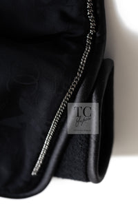 CHANEL 15B Black Wool Piping Collarless Jacket 34 36 38 シャネル ブラック ウール パイピング ノーカラー ジャケット 即発