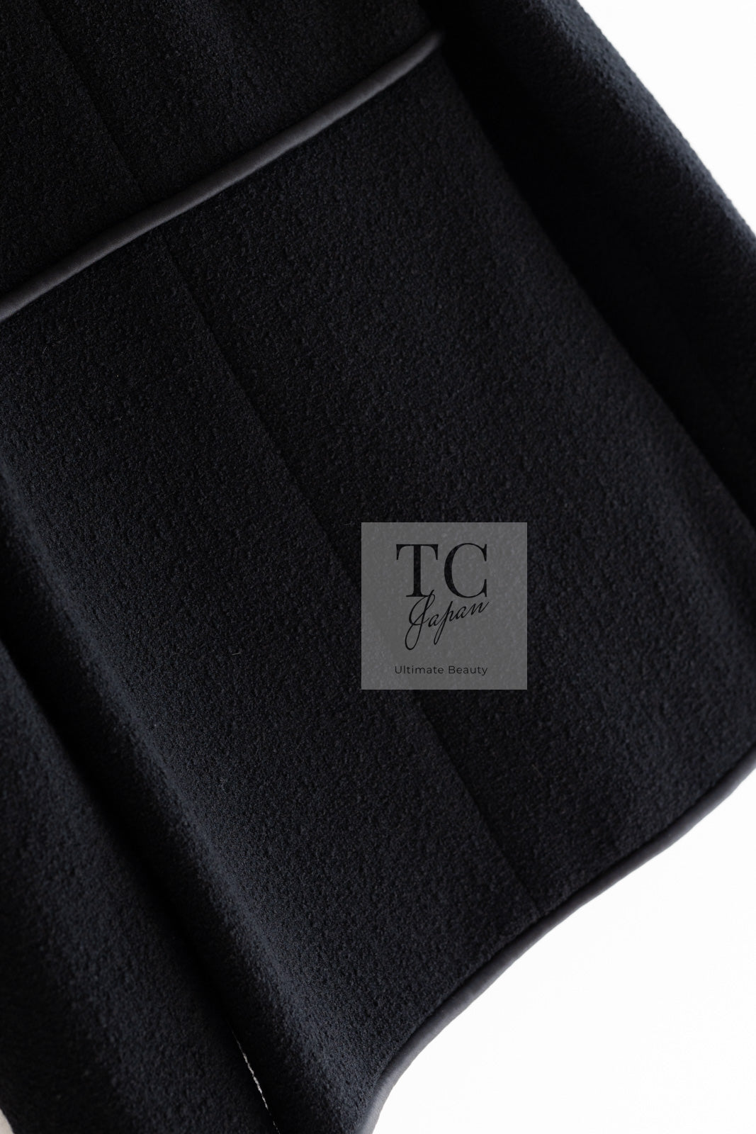 CHANEL 15B Black Wool Piping Collarless Jacket 34 36 38 シャネル ブラック ウール パイピング ノーカラー ジャケット 即発