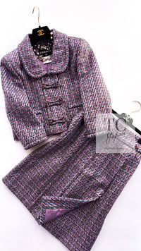 CHANEL 15S Amethyst Purple Multicolor Jacket 40 シャネル アメジスト パープル ピンク マルチカラー ジャケット 即発