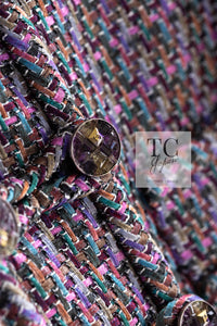 CHANEL 15S Amethyst Purple Multicolor Jacket 40 シャネル アメジスト パープル ピンク マルチカラー ジャケット 即発