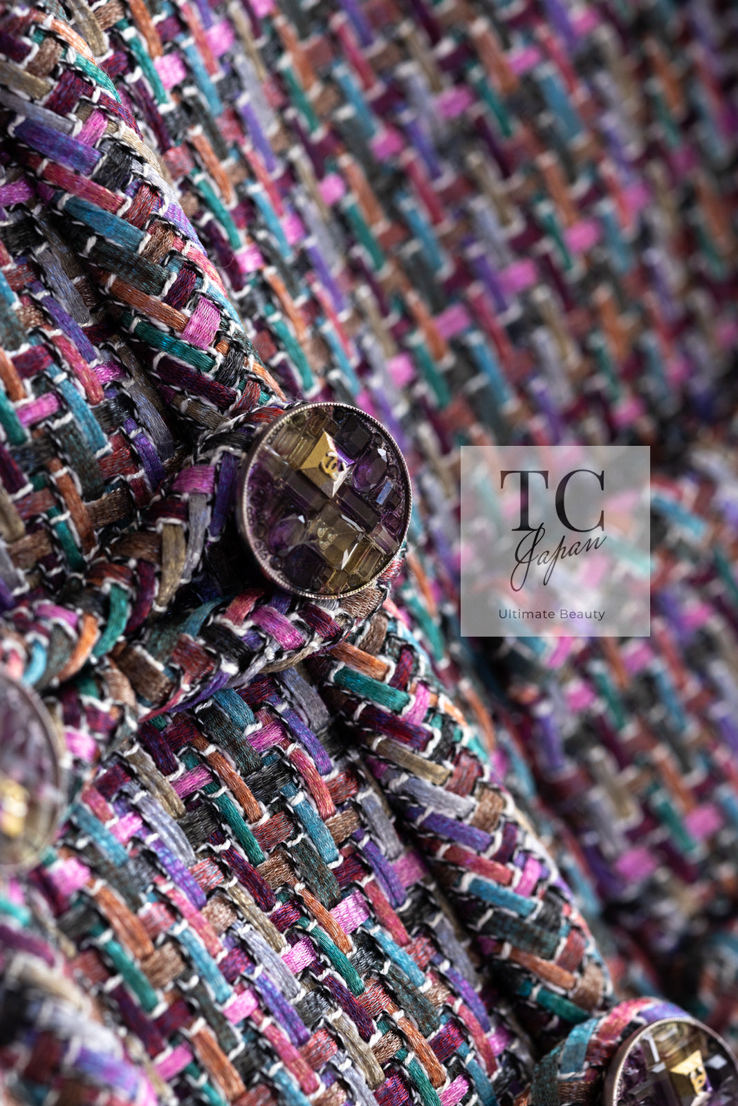 CHANEL 15S Amethyst Purple Multicolor Jacket 40 シャネル アメジスト パープル ピンク マルチカラー ジャケット 即発