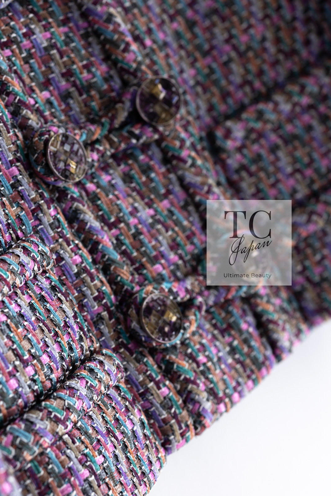 CHANEL 15S Amethyst Purple Multicolor Jacket 40 シャネル アメジスト パープル ピンク マルチカラー ジャケット 即発