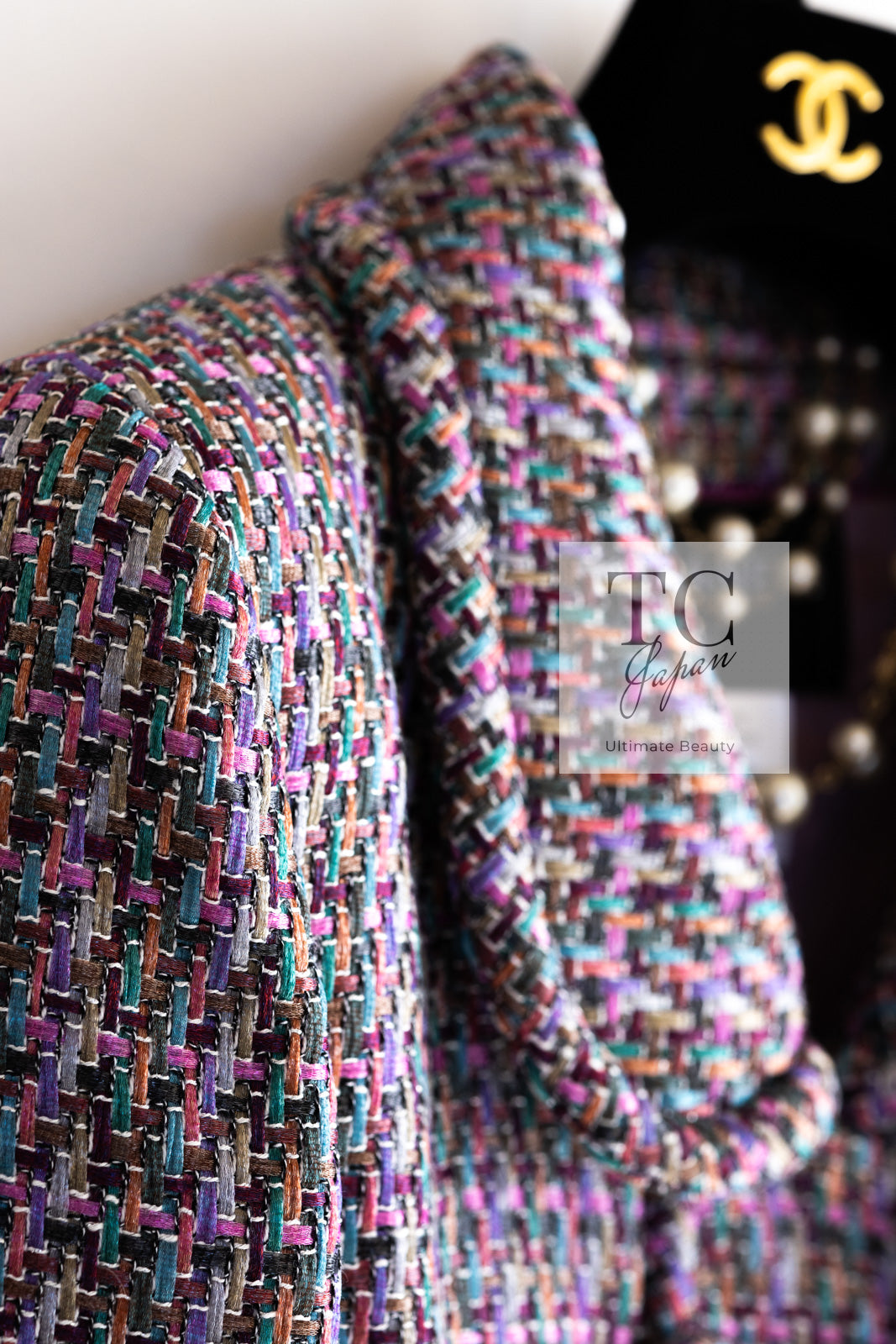 CHANEL 15S Amethyst Purple Multicolor Jacket 40 シャネル アメジスト パープル ピンク マルチカラー ジャケット 即発