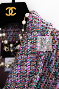 CHANEL 15S Amethyst Purple Multicolor Jacket 40 シャネル アメジスト パープル ピンク マルチカラー ジャケット 即発