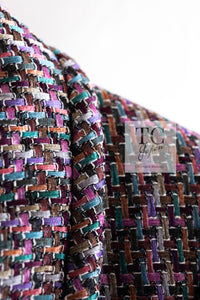 CHANEL 15S Amethyst Purple Multicolor Jacket 40 シャネル アメジスト パープル ピンク マルチカラー ジャケット 即発