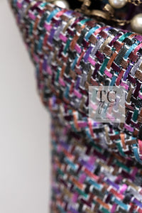 CHANEL 15S Amethyst Purple Multicolor Jacket 40 シャネル アメジスト パープル ピンク マルチカラー ジャケット 即発