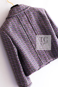 CHANEL 15S Amethyst Purple Multicolor Jacket 40 シャネル アメジスト パープル ピンク マルチカラー ジャケット 即発