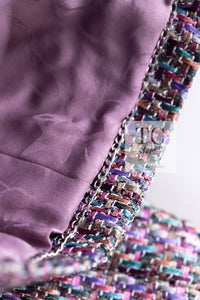 CHANEL 15S Amethyst Purple Multicolor Jacket 40 シャネル アメジスト パープル ピンク マルチカラー ジャケット 即発