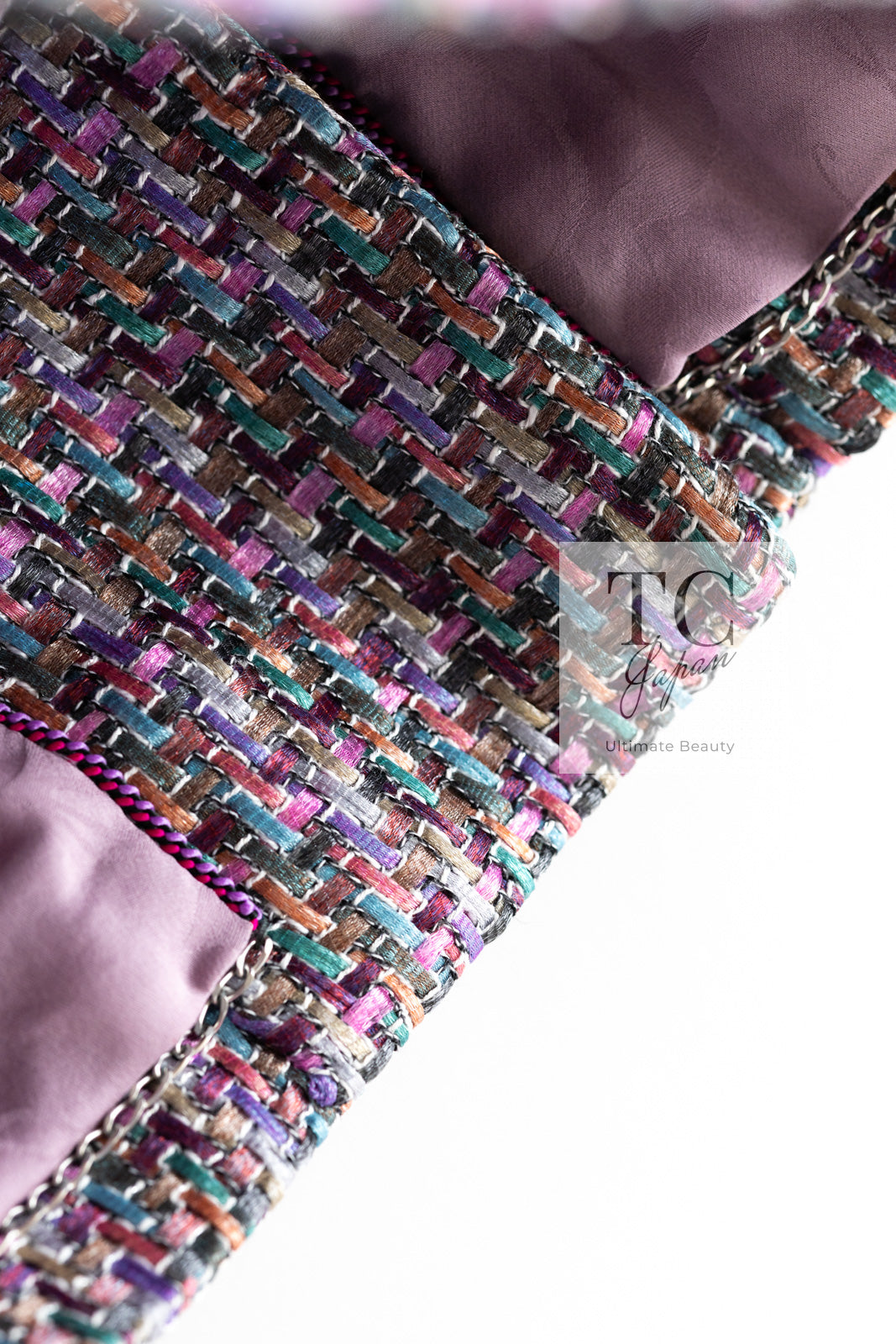 CHANEL 15S Amethyst Purple Multicolor Jacket 40 シャネル アメジスト パープル ピンク マルチカラー ジャケット 即発