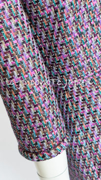 CHANEL 15S Amethyst Purple Multicolor Jacket 40 シャネル アメジスト パープル ピンク マルチカラー ジャケット 即発