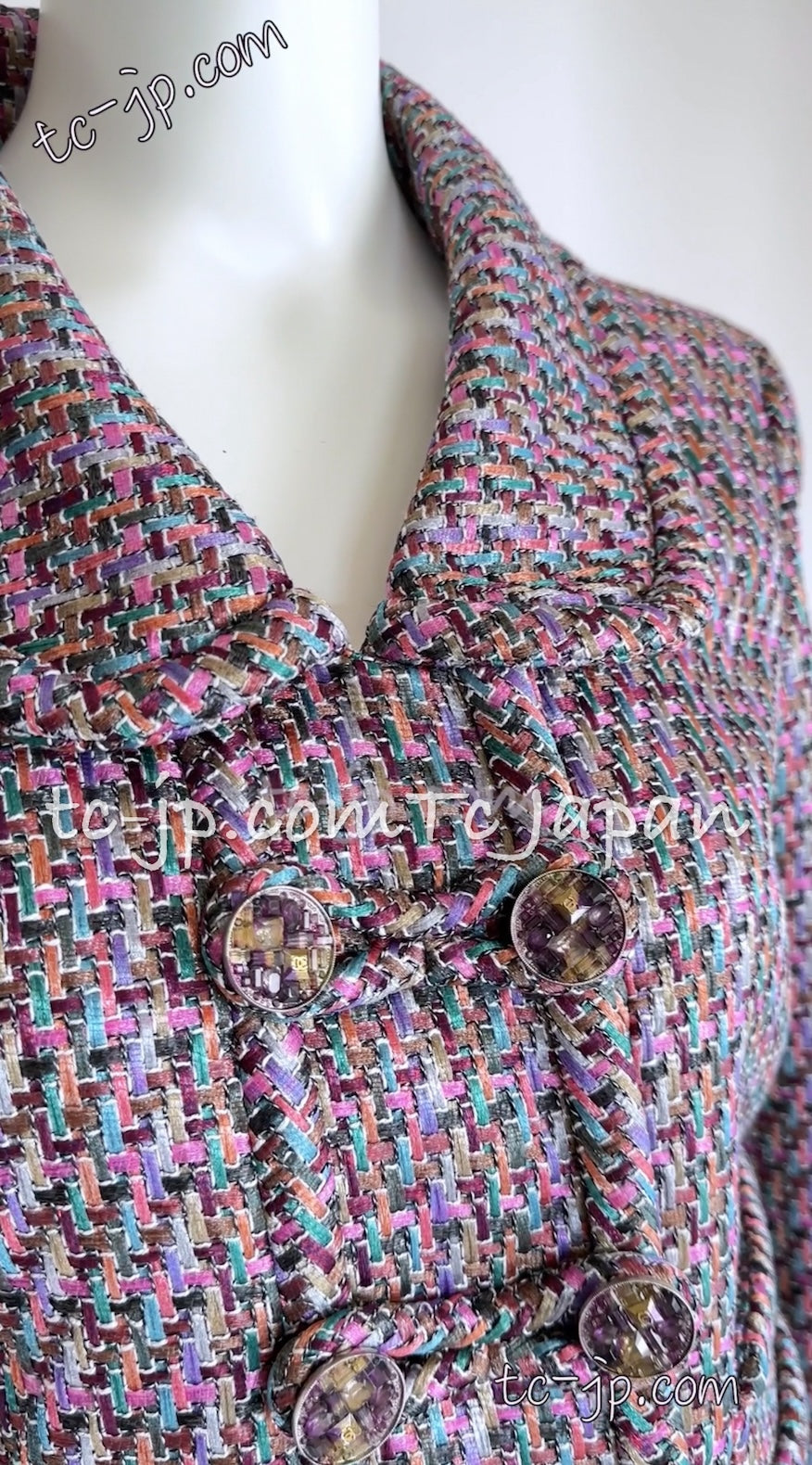 CHANEL 15S Amethyst Purple Multicolor Jacket 40 シャネル アメジスト パープル ピンク マルチカラー ジャケット 即発